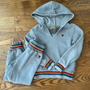 Aviator Nation sweat suit hoodie pants set kids size 6